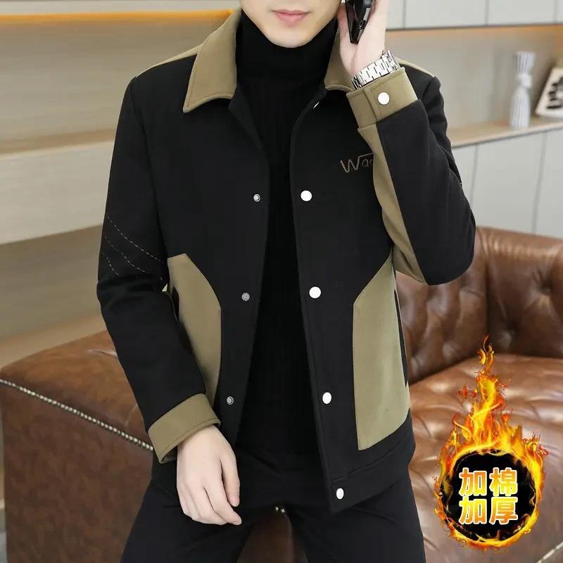 酷奇尔男装2025冬季新款加棉加厚外套青年潮流时尚夹克衫褂子衣服