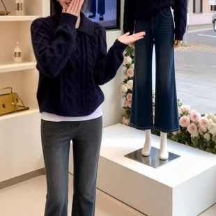2025年新款冬装一整套女韩系慵懒减龄穿搭针织衫牛仔裤气质显瘦套