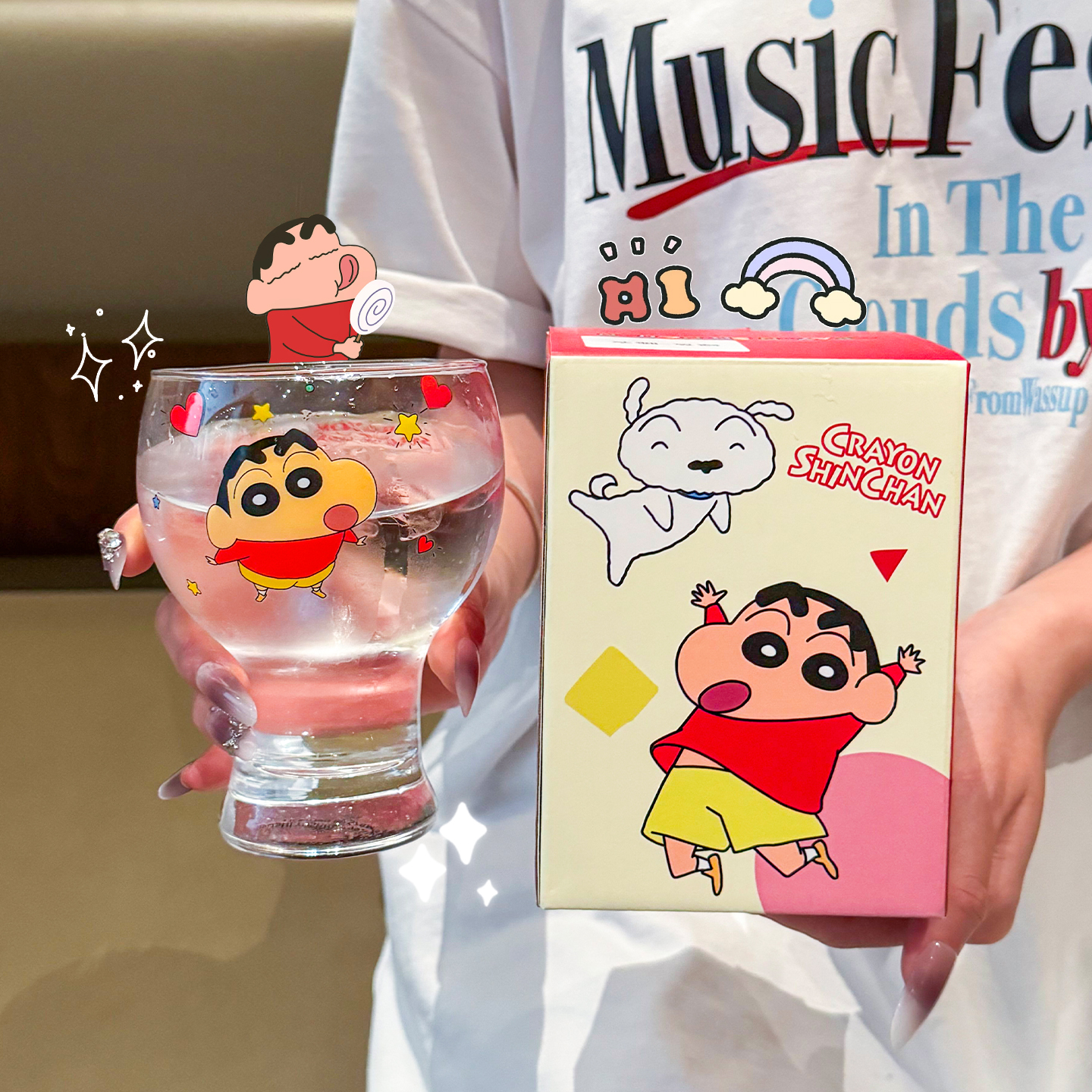 【蜡笔小新联名】玻璃啤酒杯