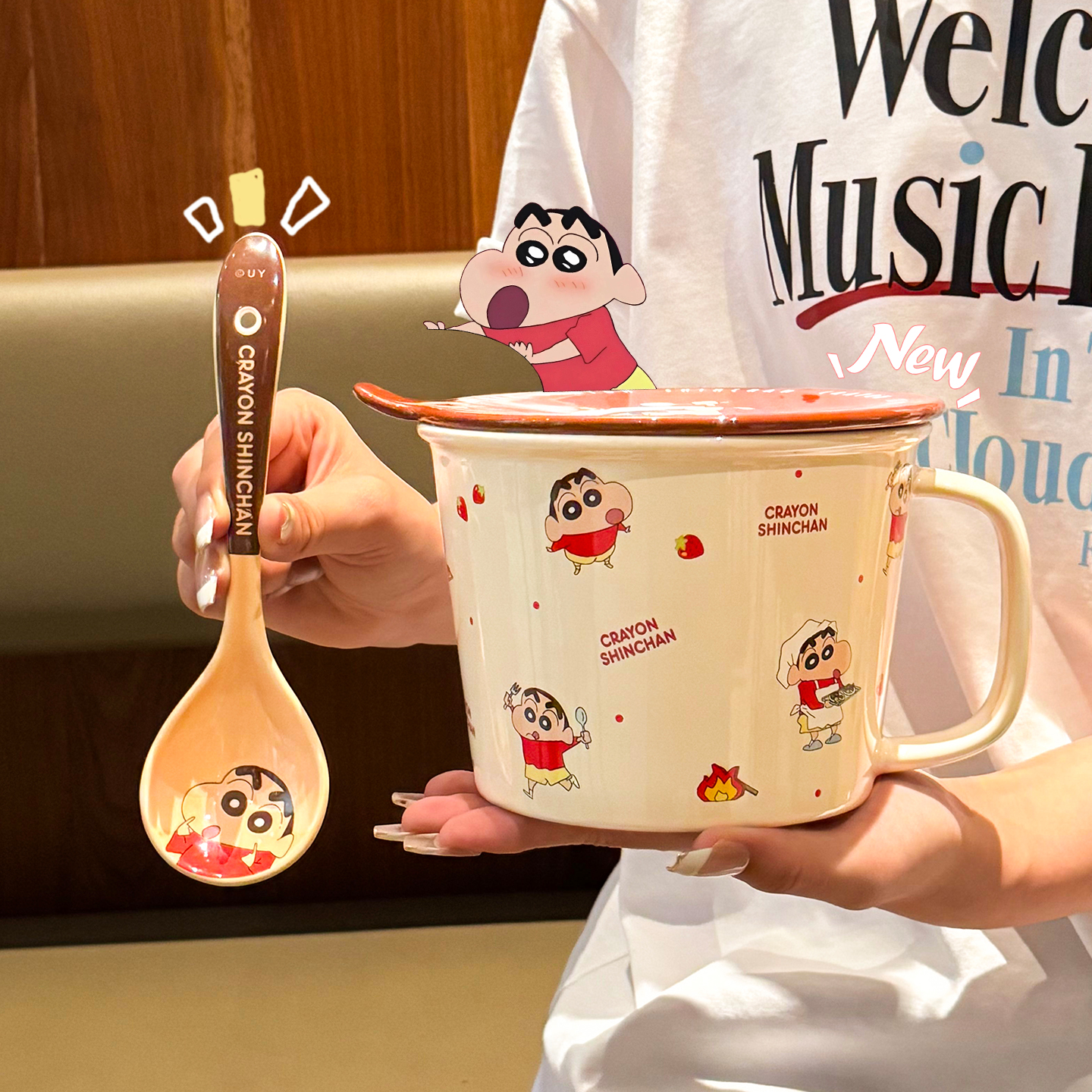 【正版授权】蜡笔小新陶瓷泡面碗