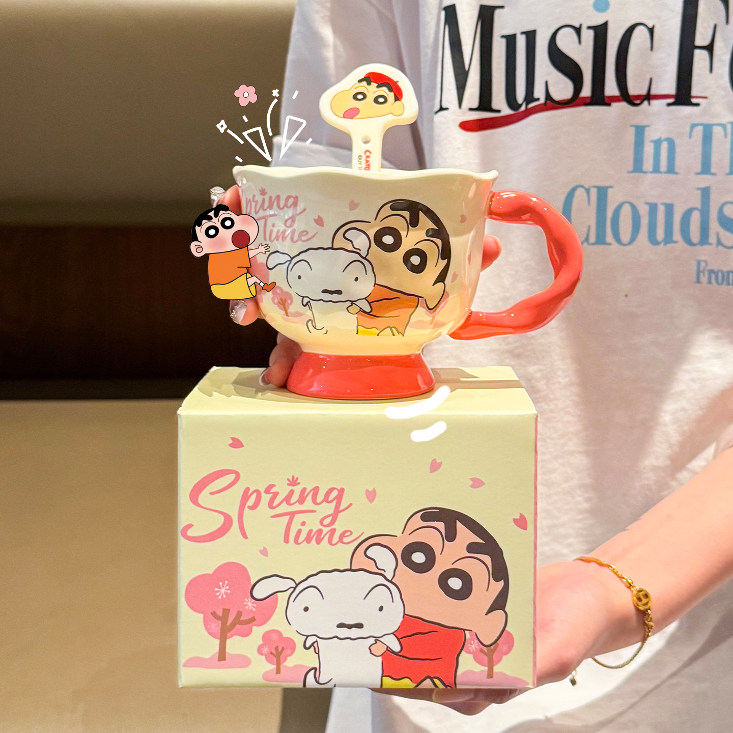 【正品联名】蜡笔小新陶瓷花茶杯