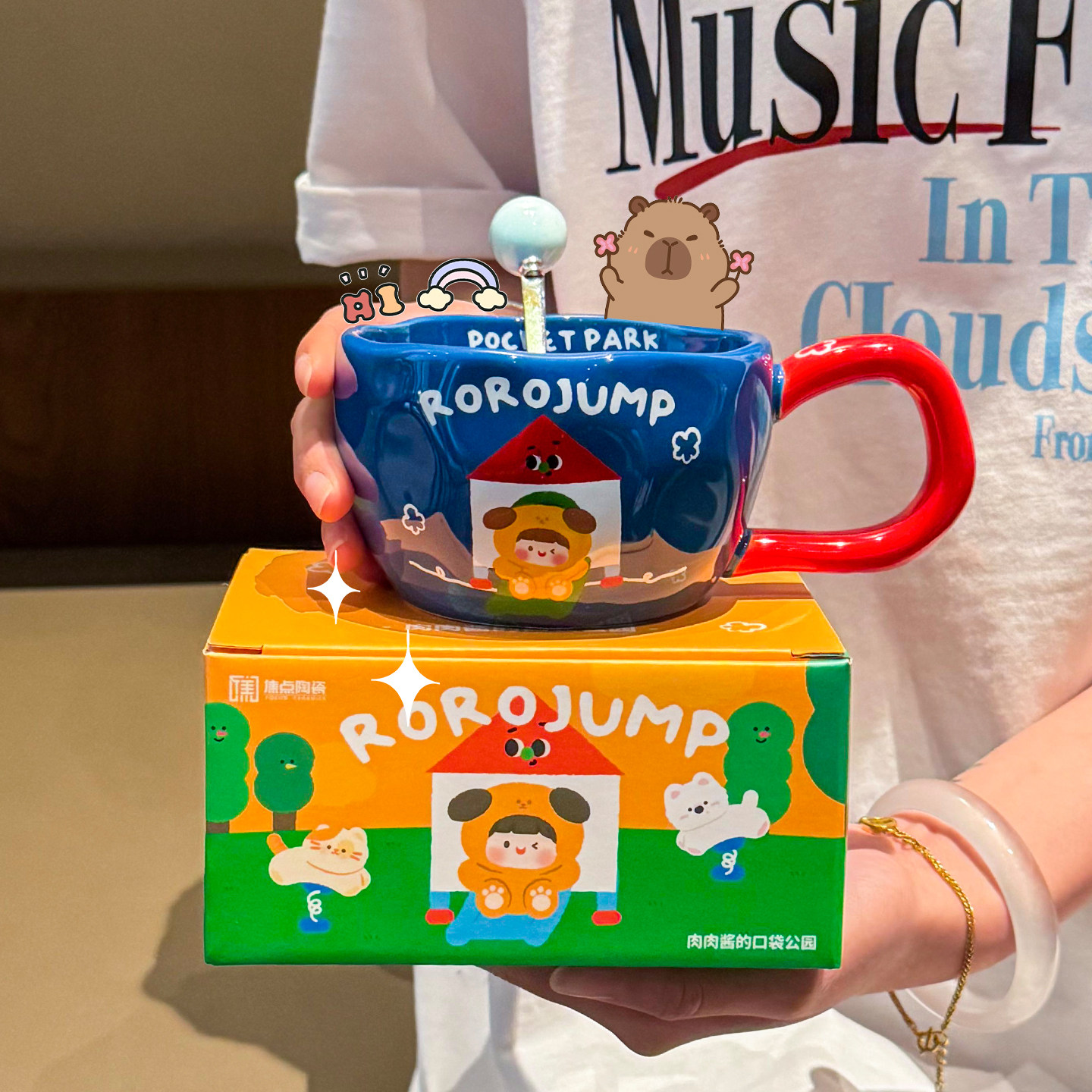 【精美礼盒】陶瓷创意可爱大耳杯