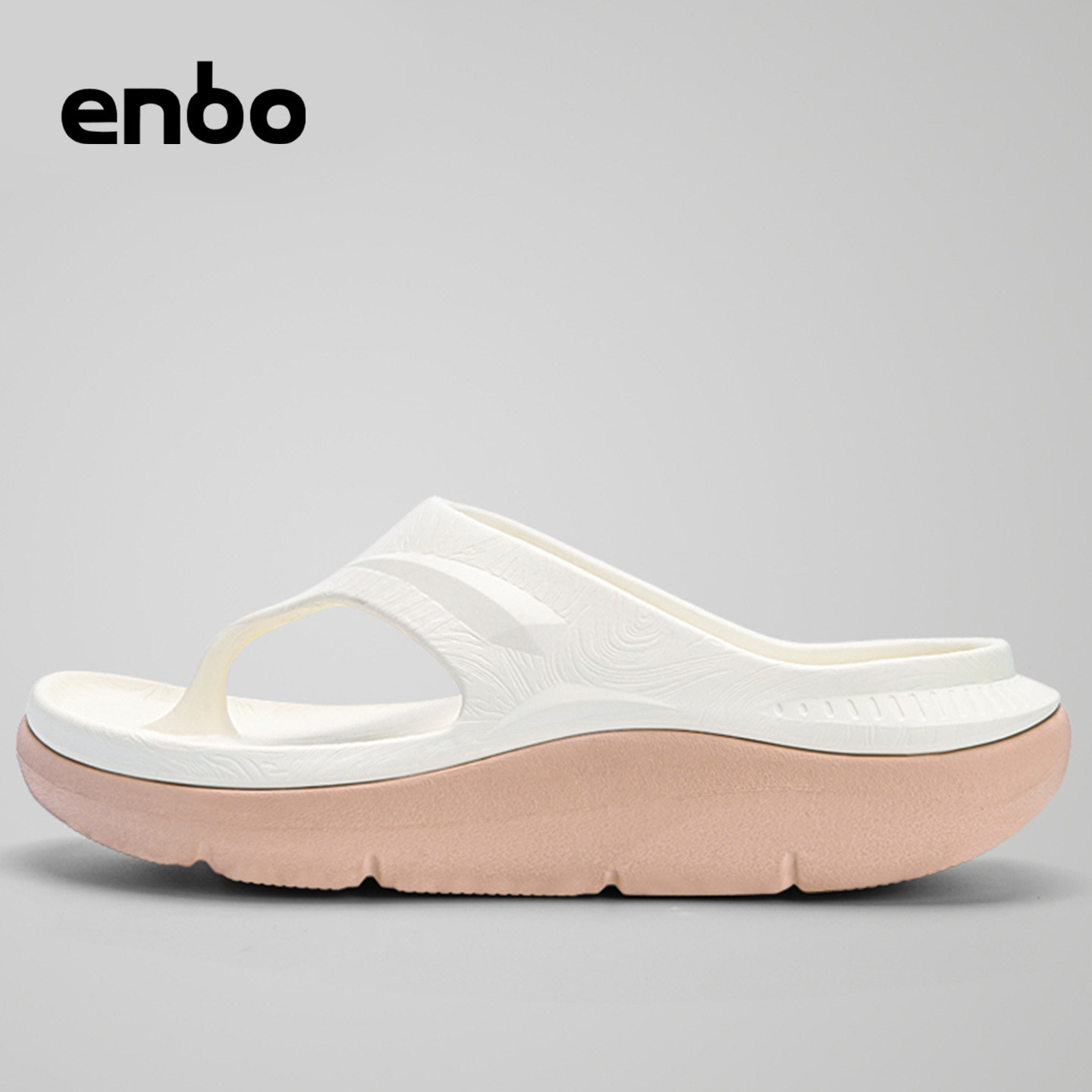 ENBO人字拖鞋男防滑户外夏季厚底沙滩鞋减震足弓支撑运动凉拖鞋男