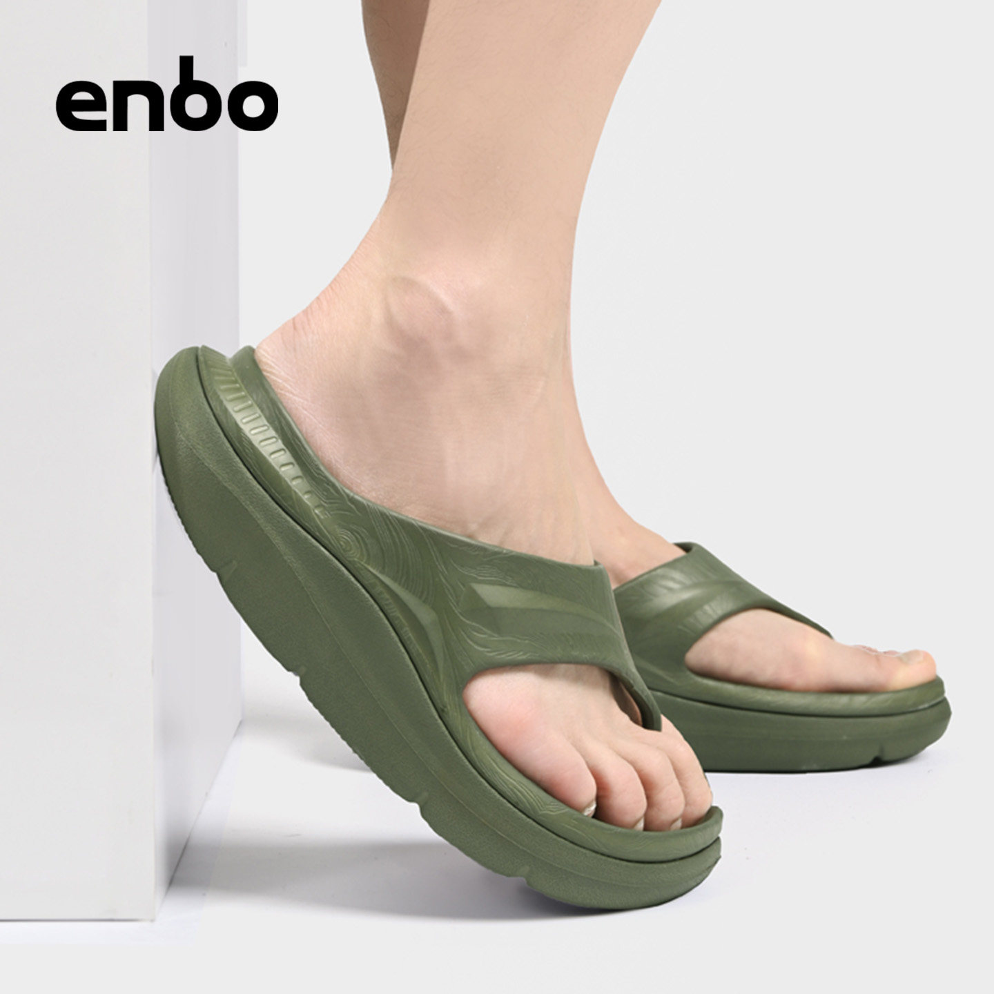 ENBO人字拖鞋男防滑外穿夏季减震足弓支撑增高夹脚沙滩鞋凉拖鞋男