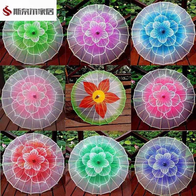 茉莉花开 舞蹈道具伞 茉莉情怀演出旗袍秀舞伞春晚跳舞透明走秀伞