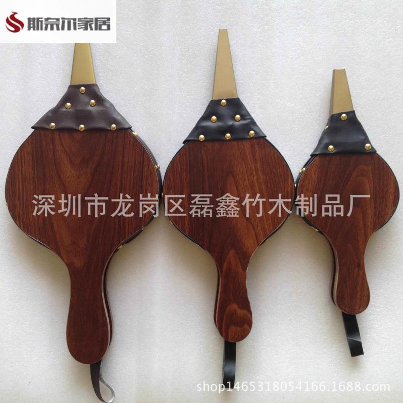 跨境货源皮老虎壁炉鼓风机手动式木制风箱户外烧烤用品大中小号