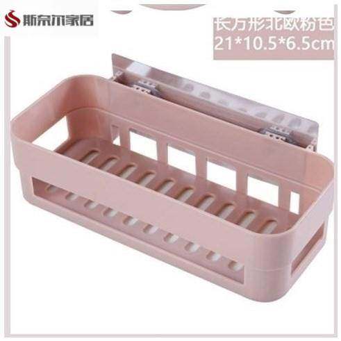 冲凉房免钉北欧自粘吸盘墙壁吸在墙上的置物架收纳盒洗手间卫生间
