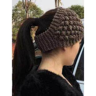 女士遮前额白发的帽子秋冬中老年专用毛线半帽发箍头饰女式冒神器