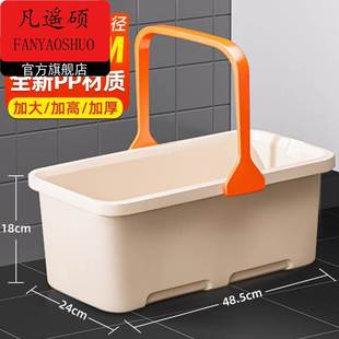 长方形搓洗拖把池小尺寸胶棉平板拖布清洗盆家用阳台清洁塑料桶地