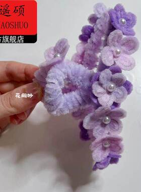 情人节手工diy小清新桃花抓夹创意扭扭棒发饰diy手工材料包自制生