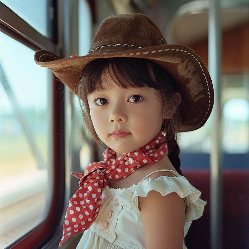 儿童西部牛仔帽户外草原沙漠旅游穿搭遮阳帽男女小孩夏季骑士帽子