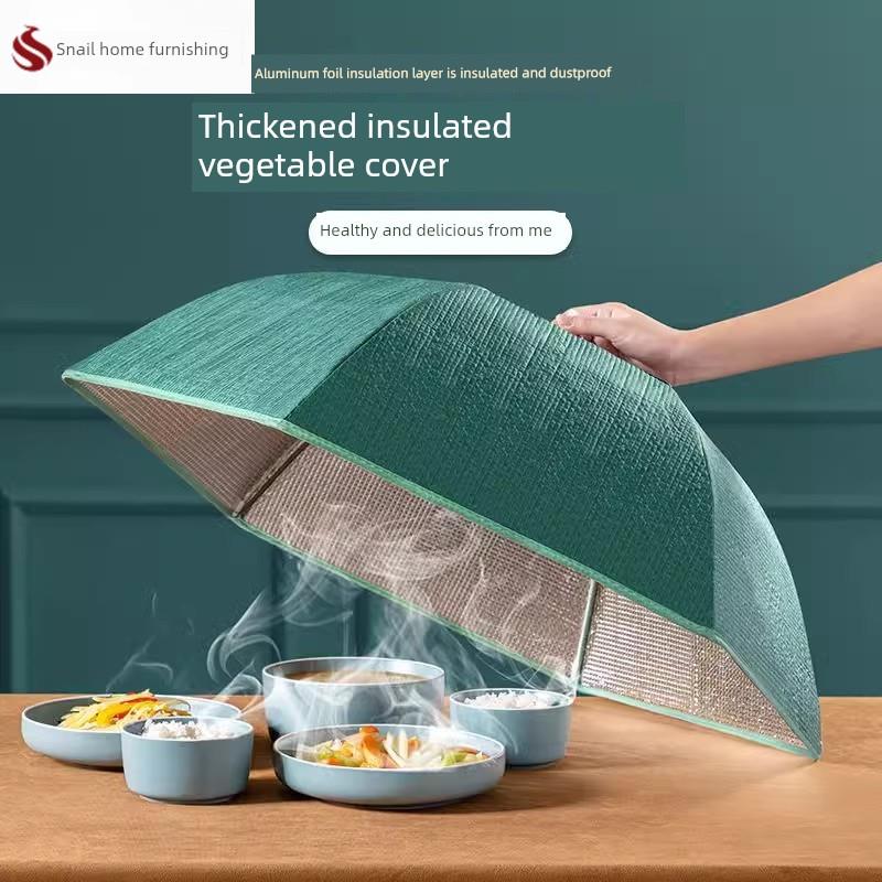 冬季保温菜罩2024新款家用桌罩神器加厚保暖厨房防尘可折叠菜盖罩