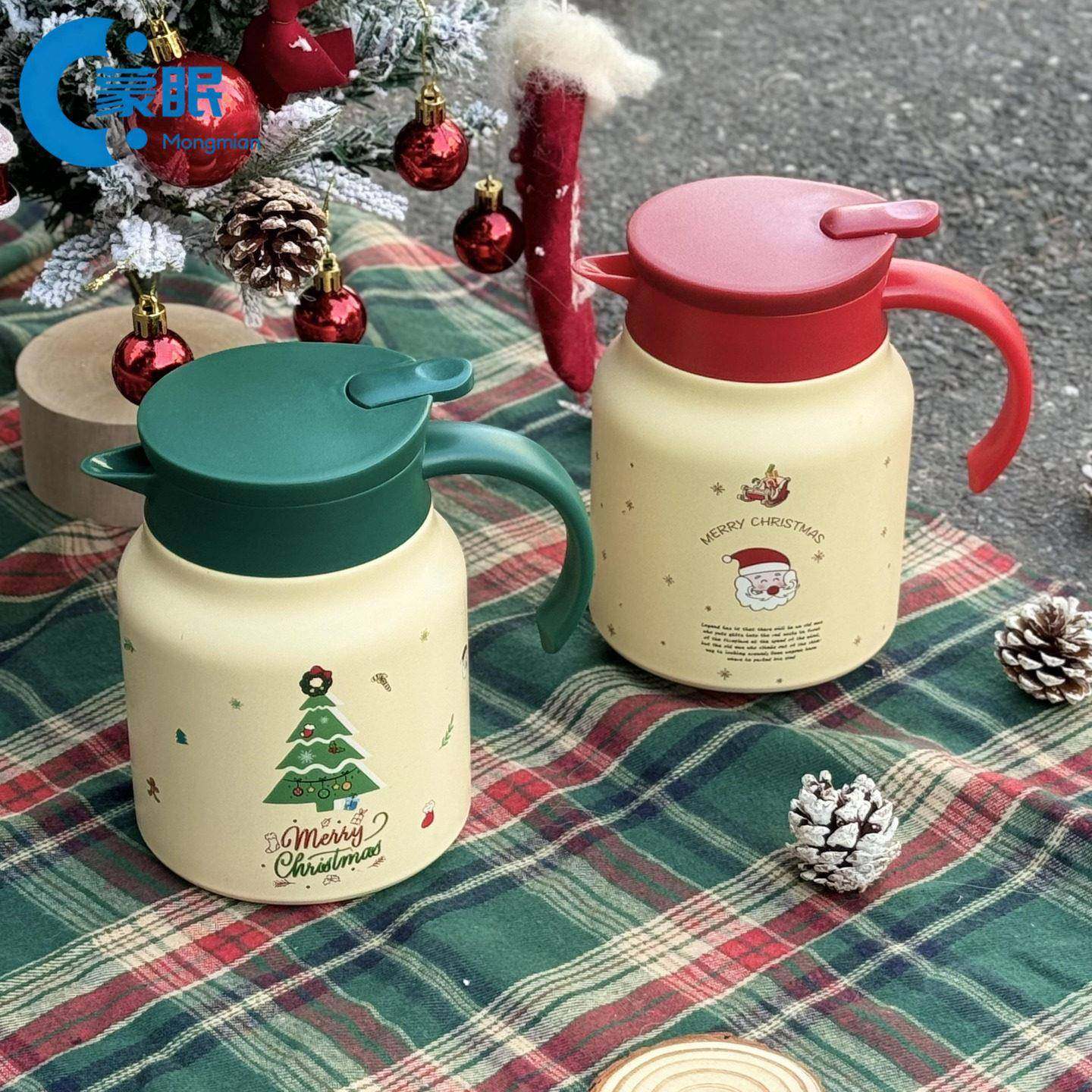 保温茶壶焖茶壶圣诞节礼物圣诞杯不锈钢闷茶壶家用办公大容量泡茶,餐饮具,保温壶,淘宝优惠券,粉丝福利购,淘宝优惠卷