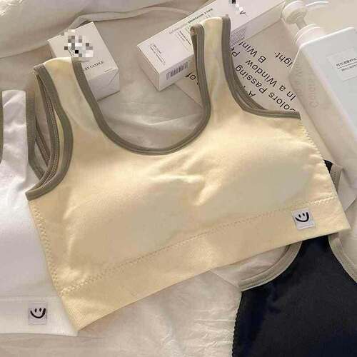 内衣女无钢圈防下垂一体式固定运动美背少女背心学生文胸2025春夏