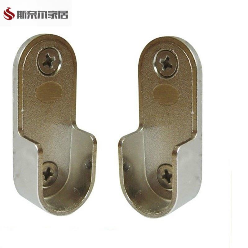 加厚衣柜挂衣杆衣橱晾底座五金卡扣挂钩不锈钢托 托支架配件固定