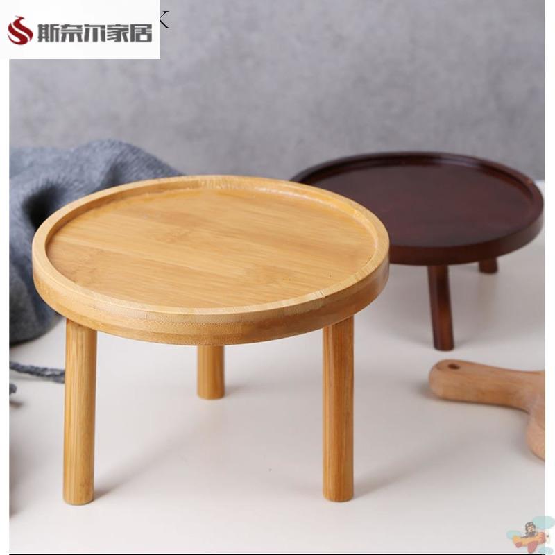 花盆底座托架实木茶壶花瓶石头奇石香炉木托盘架圆形摆件座实木架