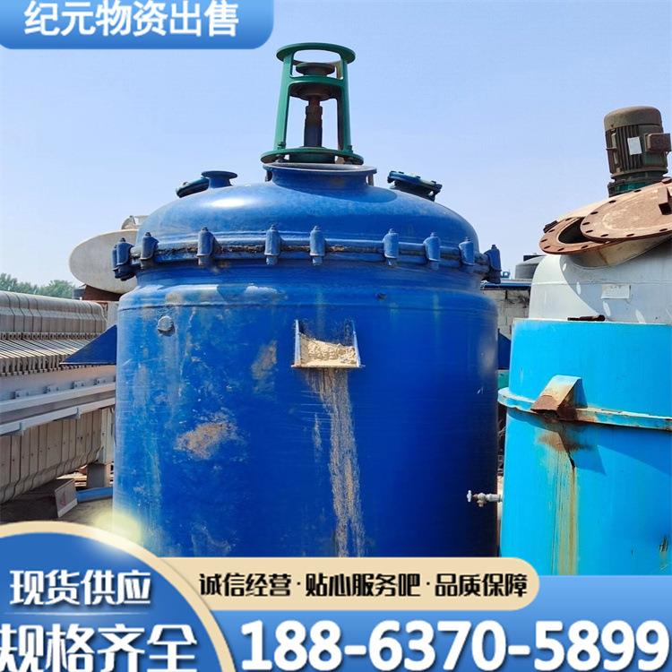 二手500L搪瓷反应釜热熔胶搪玻璃反应装置2方内外盘管反应釜