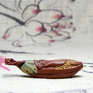 宜兴紫砂茶宠 丝瓜摆件紫砂茶盘茶玩茶具用品支持混批