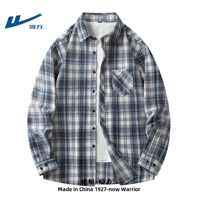 回力格子衬衫男士2025新款春季男装重磅宽松衣服男款长袖衬衣外套