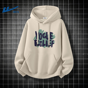 回力冬季连帽卫衣男款加绒加厚青少年酷帅大码男装衣服男士外套冬