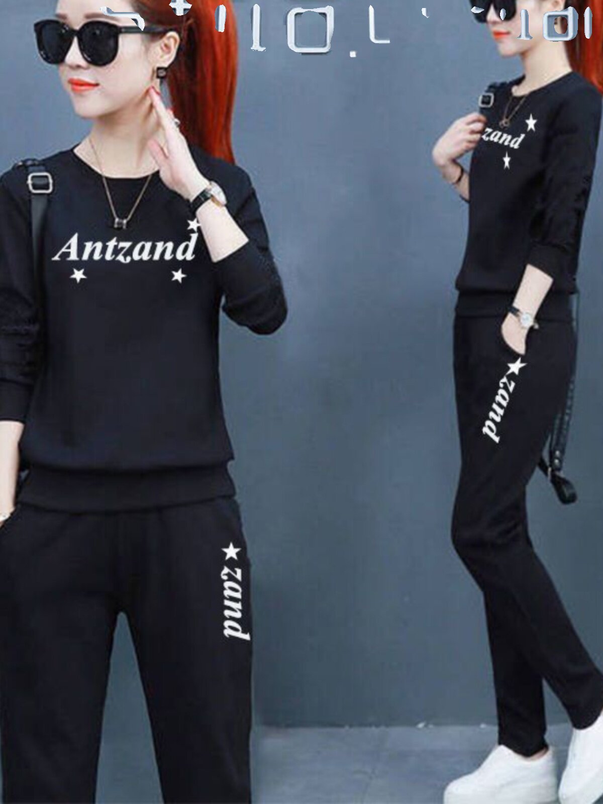 여성을위한 캐주얼 운동복 정장 봄 가을 새로운 한국 스타일 느슨한 슬림 패션 긴팔 바지 스웨트 투피스 세트