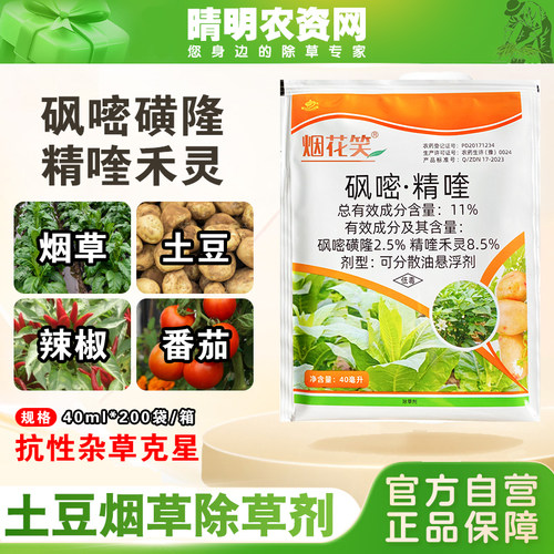 烟花笑11%砜嘧·精喹土豆田烟草田辣椒田通用除草剂专用农药