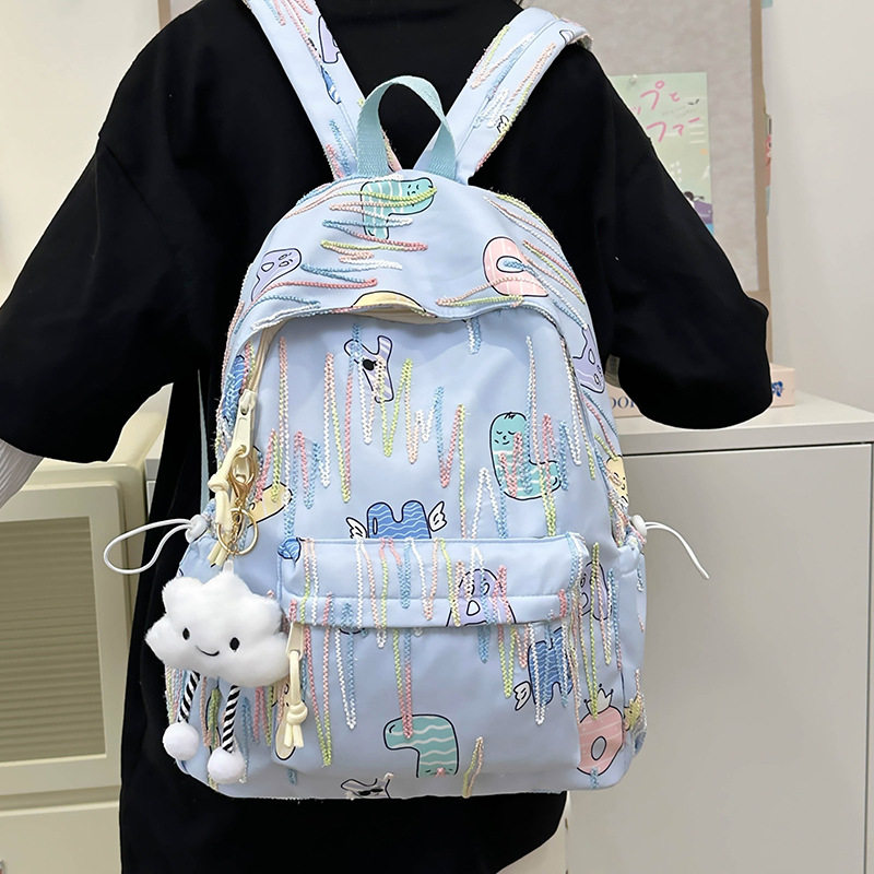 书包女生高颜值in风大容量初中高中大学生简约可爱校园双肩背包女