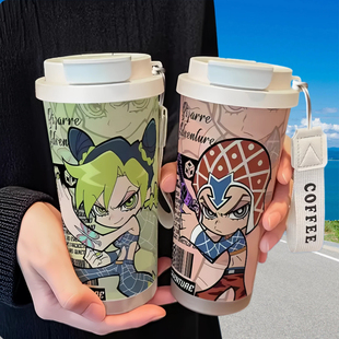 JOJO的奇妙冒险周边手办周边保温杯不锈钢学生吸管双饮大容量手提