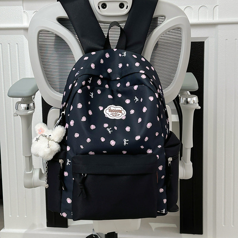 书包初中生女生in风小众蓝色系大容量新款爆款高中双肩包高颜值