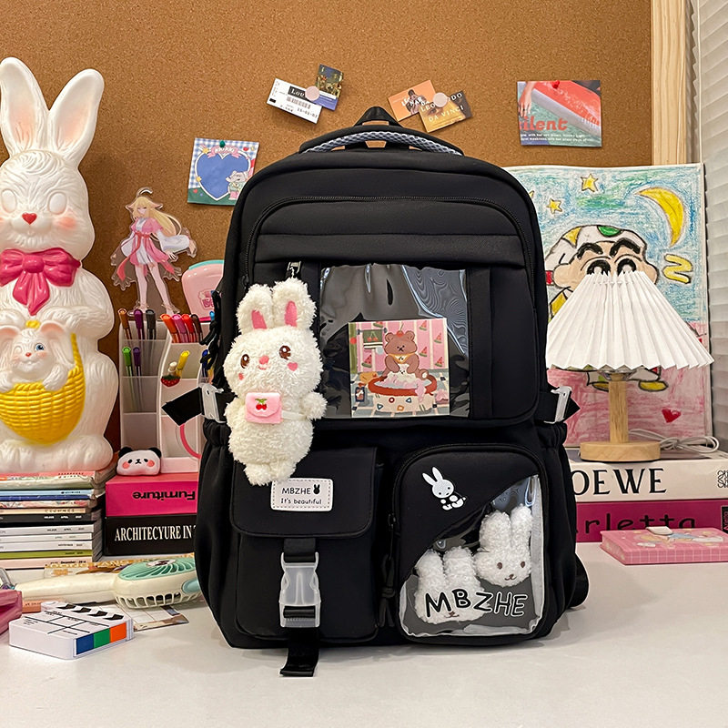 日系书包女大学生可爱百搭大容量电脑背包女双肩旅游轻便初中生旅
