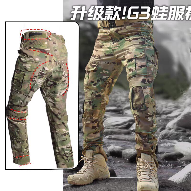 军鸟美式多口袋工装裤男战术裤子春秋户外耐磨徒步登山裤迷彩裤女