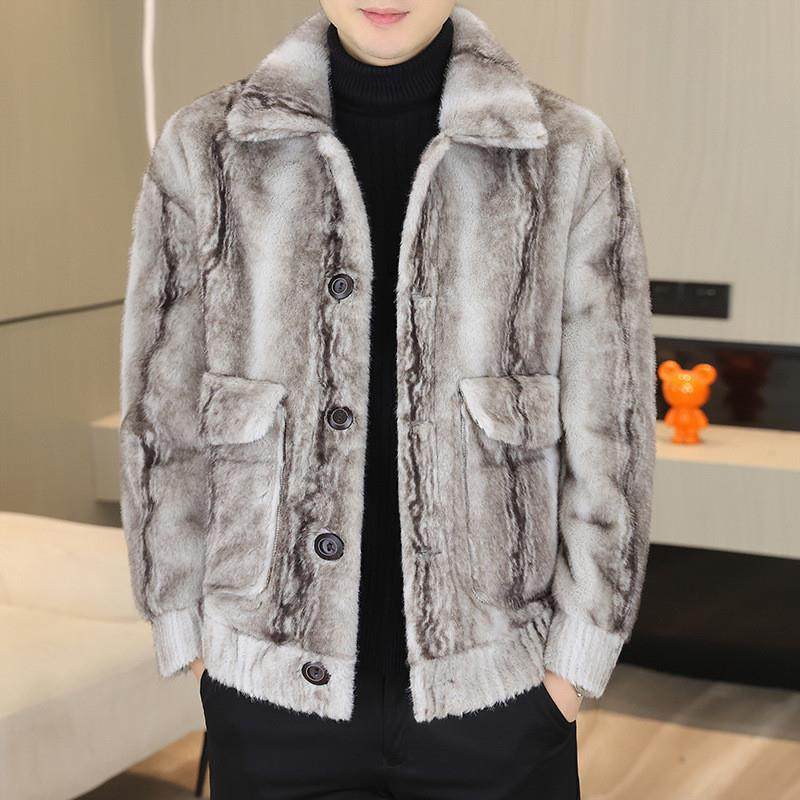 天骏百货夹克度尚男装高档轻奢男士冬季仿貂绒双面穿加厚短款外套,男装,毛呢大衣,淘宝优惠券,粉丝福利购,淘宝优惠卷