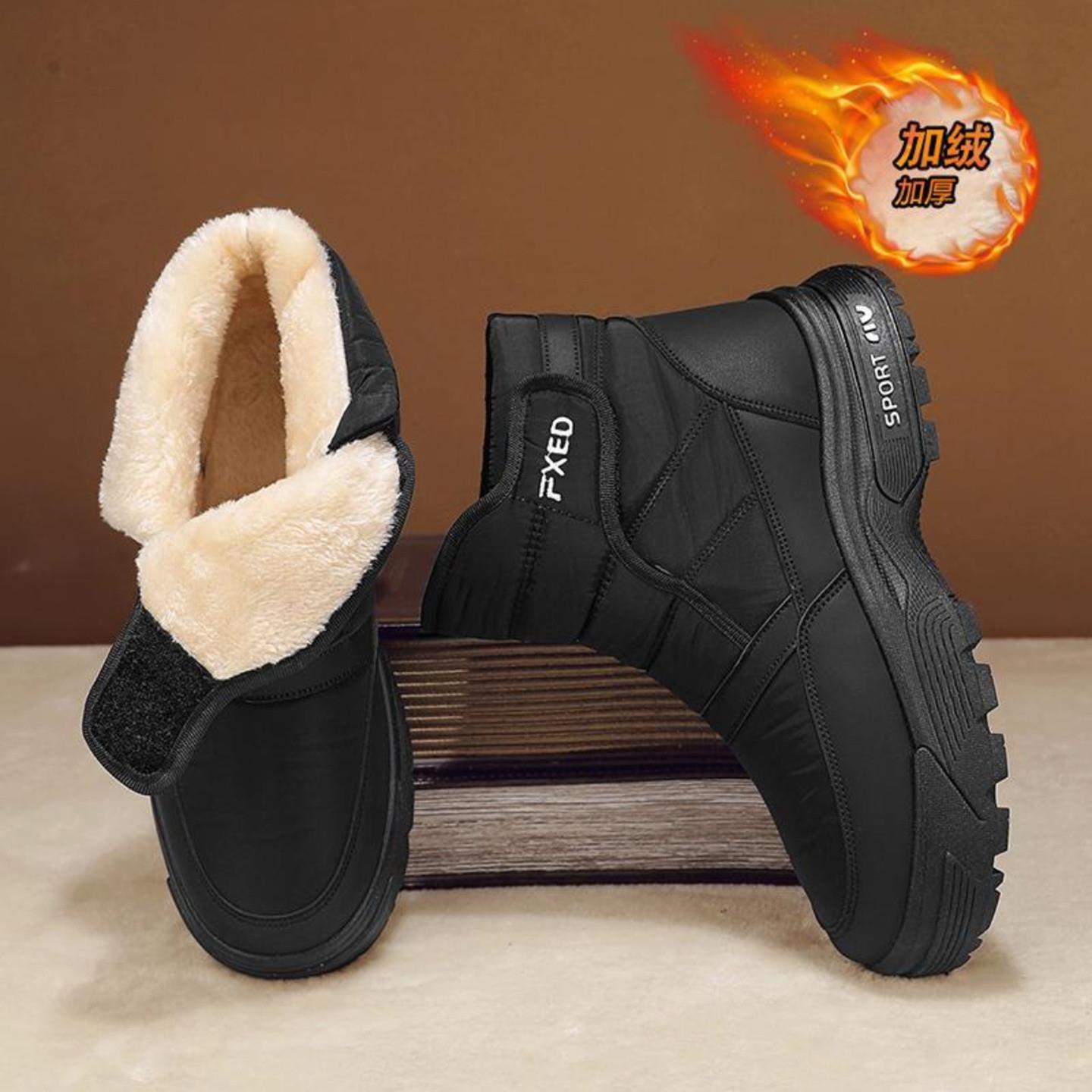 宏嫩品质甄选雪地鞋冬季新款男鞋男士加绒御寒保暖东北休闲马丁靴