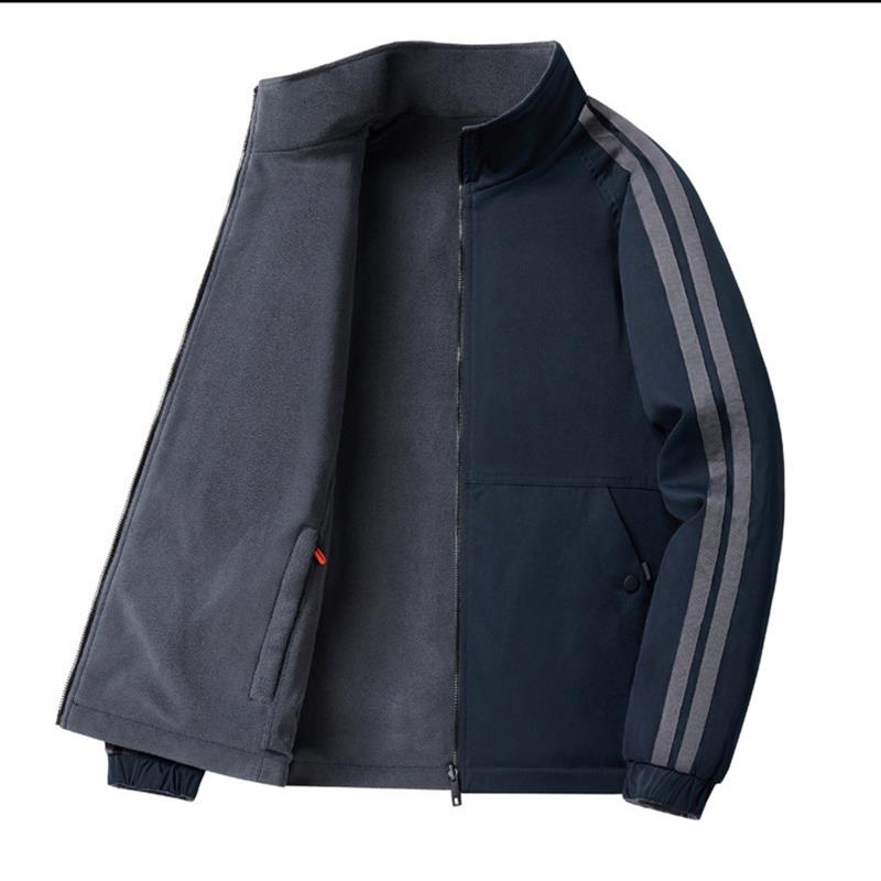 宏嫩轻奢服饰男装秋冬双面穿户外加绒夹克男士防风保暖加厚外套潮