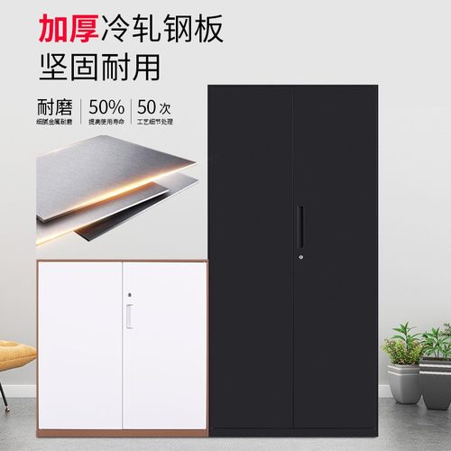 套色钢制文件柜铁皮柜办公资料档案柜财务凭证柜带锁储物柜矮书柜