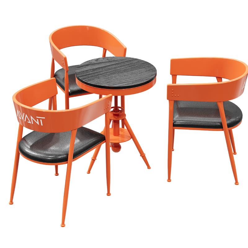 网红工业风奶茶店桌椅组合创意铁艺健身房咖啡厅餐厅户外休闲桌椅