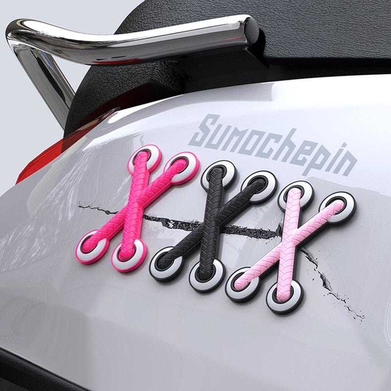 汽车电动车个性创意鞋带3D立体彷真修补程式绑带贴纸OK绷遮画 划