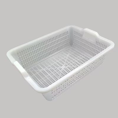 白色塑料筐手把筐沥水框酒店厨房大号洗菜筛收纳筐整理筐配货篮子