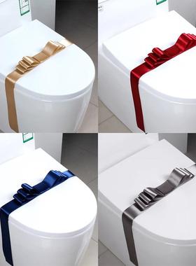 高级感盖装饰样板房酒店坐便器装饰花 房产缎带蝴蝶结拉花马桶花