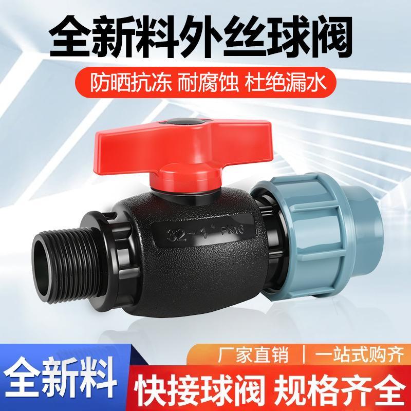 水管接头配件大全球阀pvc/ppr/pe管阀门开关4分6分一寸外丝活接头