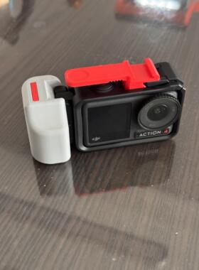 适配大疆手柄DJIaction3pro原装兔笼手柄辅助快门按键配冷靴接口