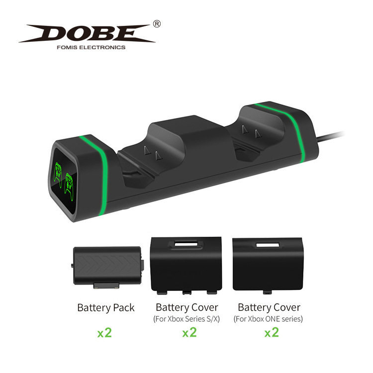 DOBE Xbox SeriesS/X手柄双座充带LED灯XBOX ONE S/X手柄充电器