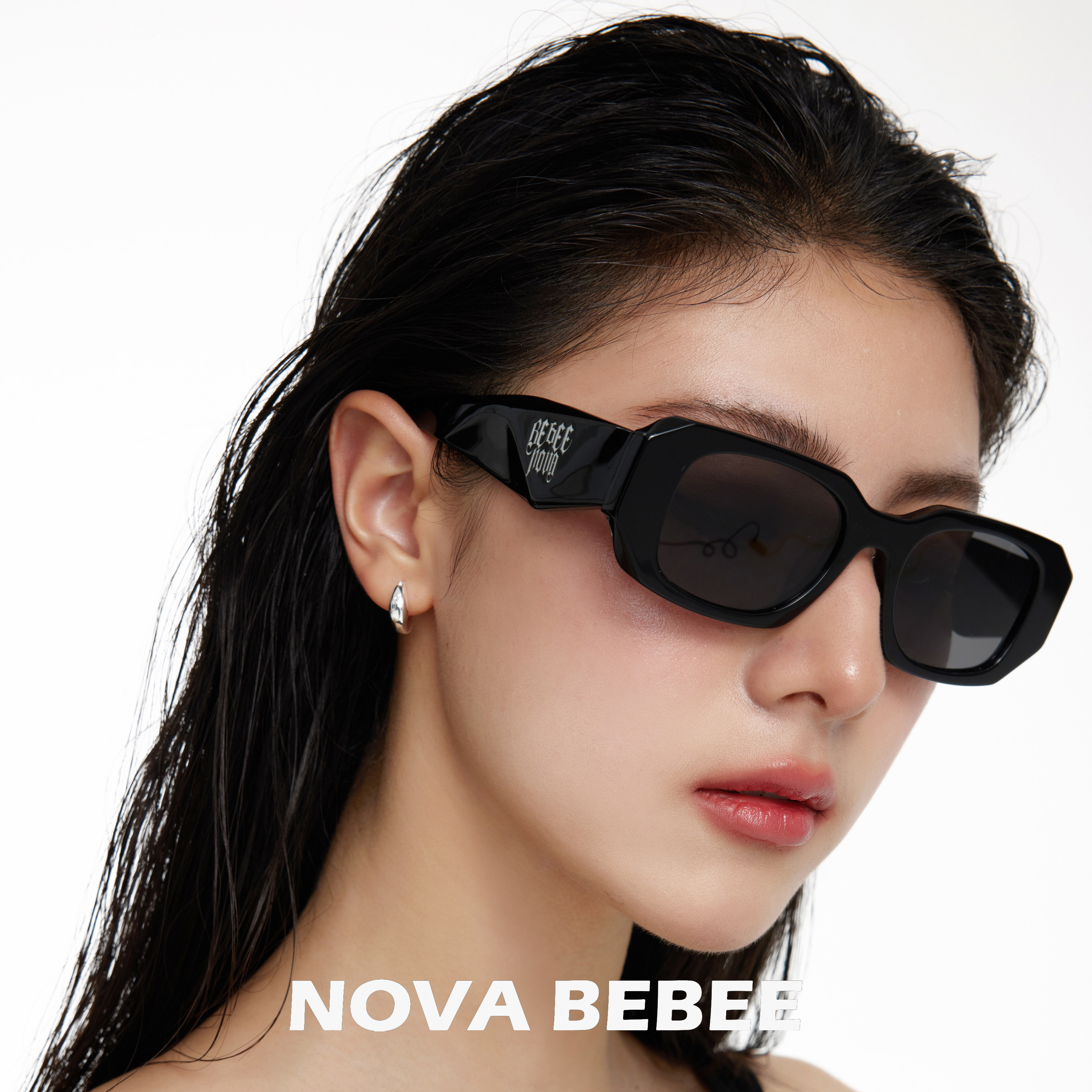 「门尼同款」NOVABEBEE男女同款方框墨镜可配度数潮流防晒太阳镜