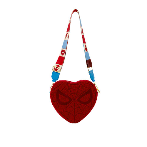 漫威蜘蛛侠爱心毛绒单肩斜挎包女
