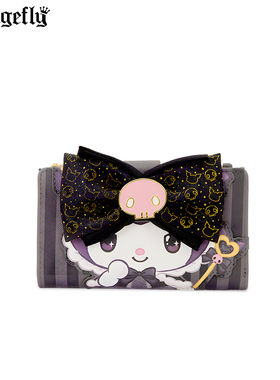 Loungefly三丽鸥Sanrio酷洛米正版周边蝴蝶结翻盖钱包女证件卡包