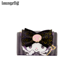Loungefly三丽鸥Sanrio酷洛米正版周边蝴蝶结翻盖钱包女证件卡包