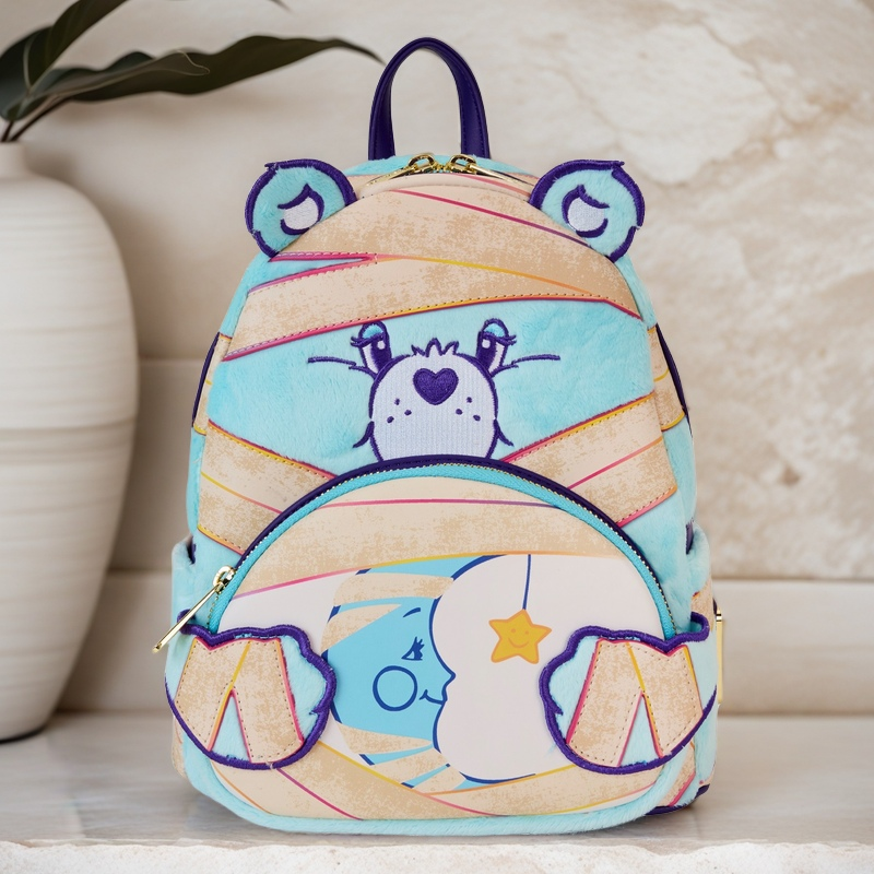 爱心熊周边毛绒夜光迷你双肩背包