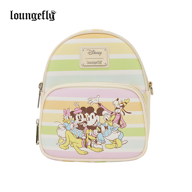 LF x 迪士尼联名 米老鼠米奇米妮双肩包女士条纹卡通背包26春夏