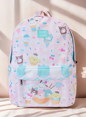 Loungefly三丽鸥Hello Kitty酷洛米美乐蒂周边大书包女生双肩背包
