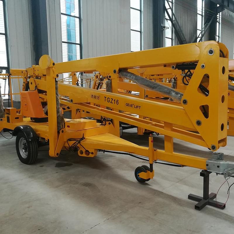 电动曲臂式升降平台拖车式折臂式移动高空作业电动工具车
